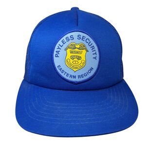 Payless Security Eastern Region Snapback Trucker Hat Blue OS Adjustable Mesh